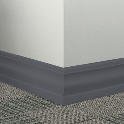 Johnsonite Indigo Rubber Millwork Contoured Wall Base - 4 1/4" X 96" X 3/8" Delinate - Millwork Contoured Wall Base