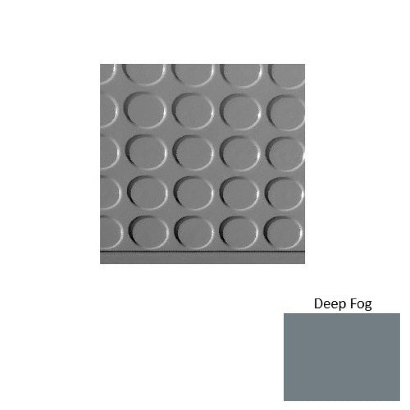 Solid 97 Deep Fog Vantage Raised Circular 15" Depth Rubber (Sq) Stair Tread With Dupont Kevlar - Textured