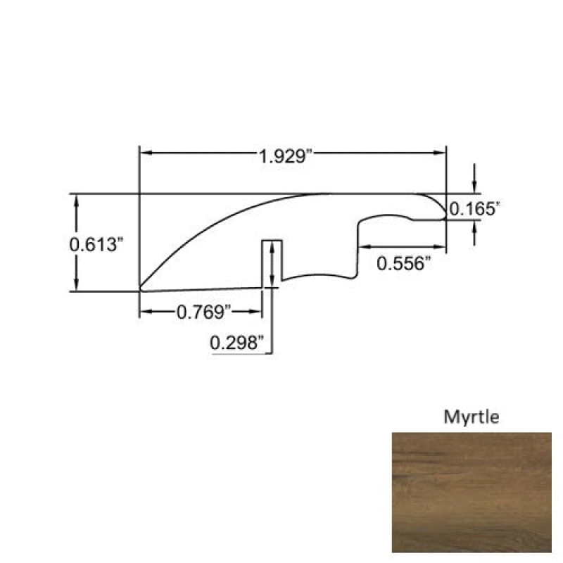 Seaside Myrtle Laminate Wood Moulding / Trim - 94" Reducer - Embossed