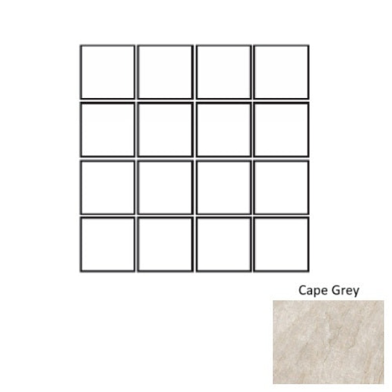 Oyster Cape Grey Porcelain Mosaic - 3" X 3" - Matte