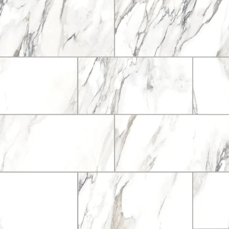 Prati Calacatta Borghini Warm Porcelain Tile - Polished