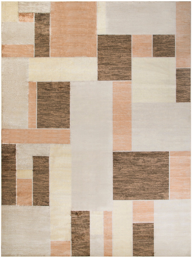 Astra ASW09 Beige Multicolor Machine-Washable Polyester Modern Area Rug - 8 ft x 10 ft