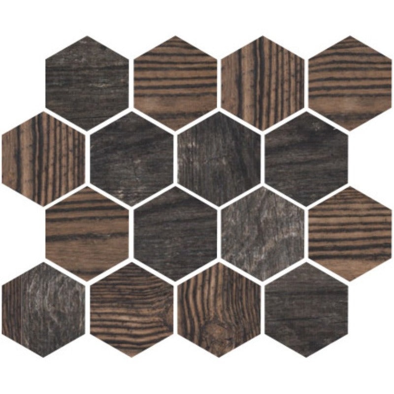 Oregon Fume Porcelain Mosaic - Hexagon - Matte