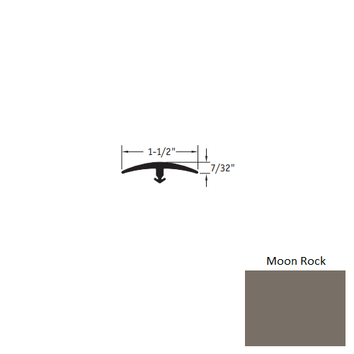 Johnsonite Moon Rock Vinyl Moulding / Trim - 1 1/2" X 12 Ft (144") X 1/4" & 5/16" T Molding - T Molding