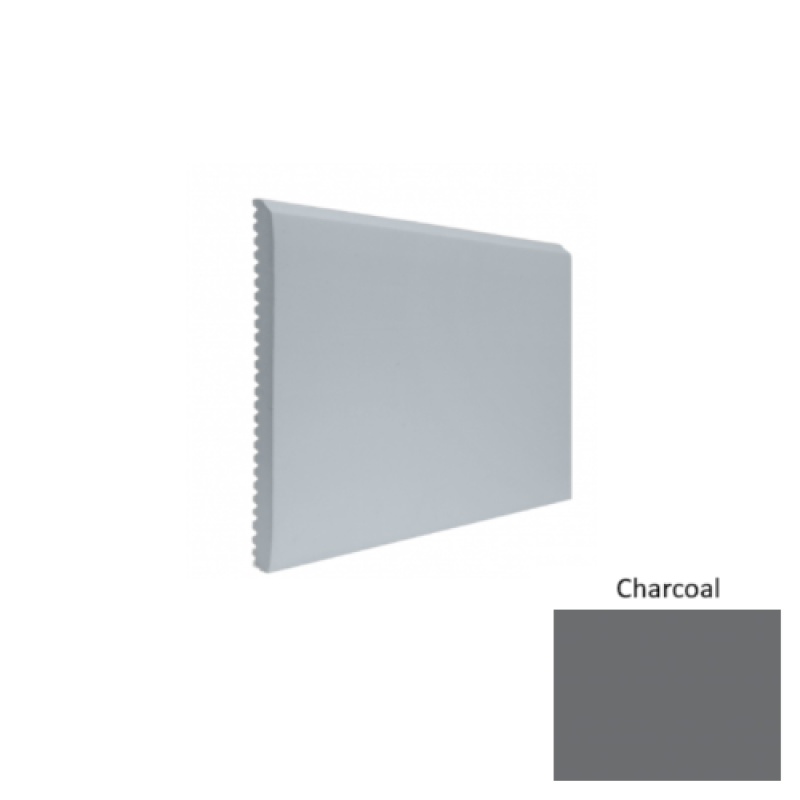 Contours #65 Vertical Charcoal Rubber Profiled Wall Base - Satin