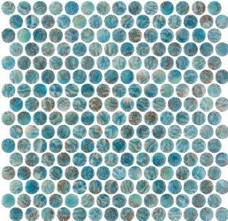 Aquatica Vanguard Arrecife Green Glass Mosaic - Peny Round - Glossy