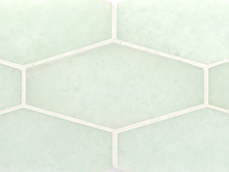 Liquid Alaska Glass Mosaic - Large Elongated Hexagon - Frosted