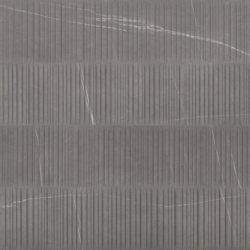 Nomade Argent Parallelo Deco Porcelain Tile - Matte - 24" X 48"
