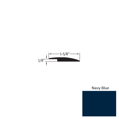 Johnsonite Navy Blue Vinyl Moulding / Trim - 1 5/8" X 35 Ft (420") X 1/8" Reducer - Reducer