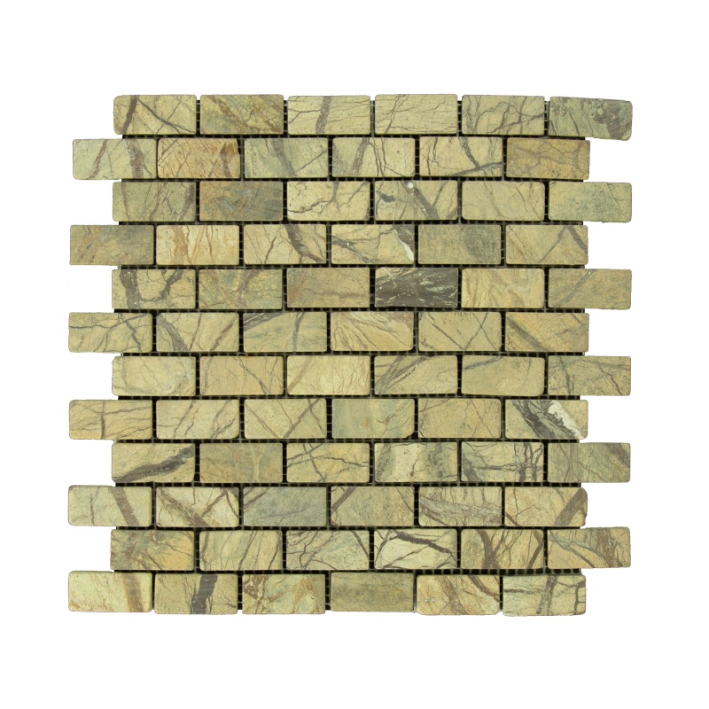 Cafe Forest Marble Mosaic - 1" X 2" Brick