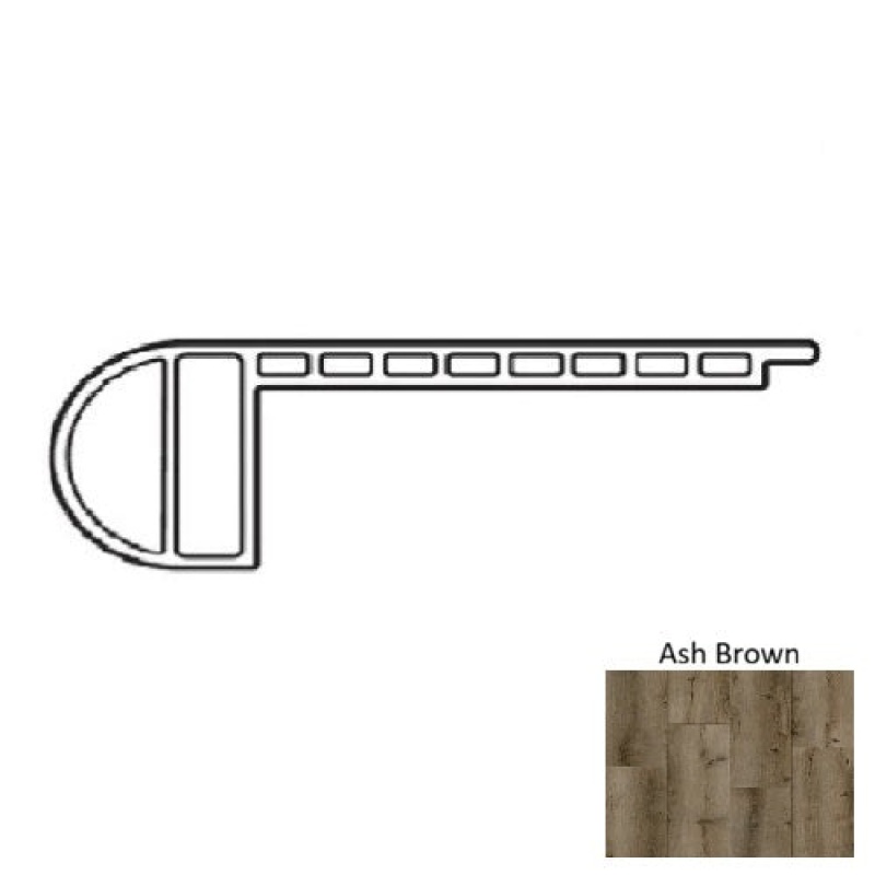 Natural Beauty Summit 12 Mount Evans Ash Brown Luxury Vinyl Moulding / Trim - 4" X 94" Flush Stair Nose - Urethane