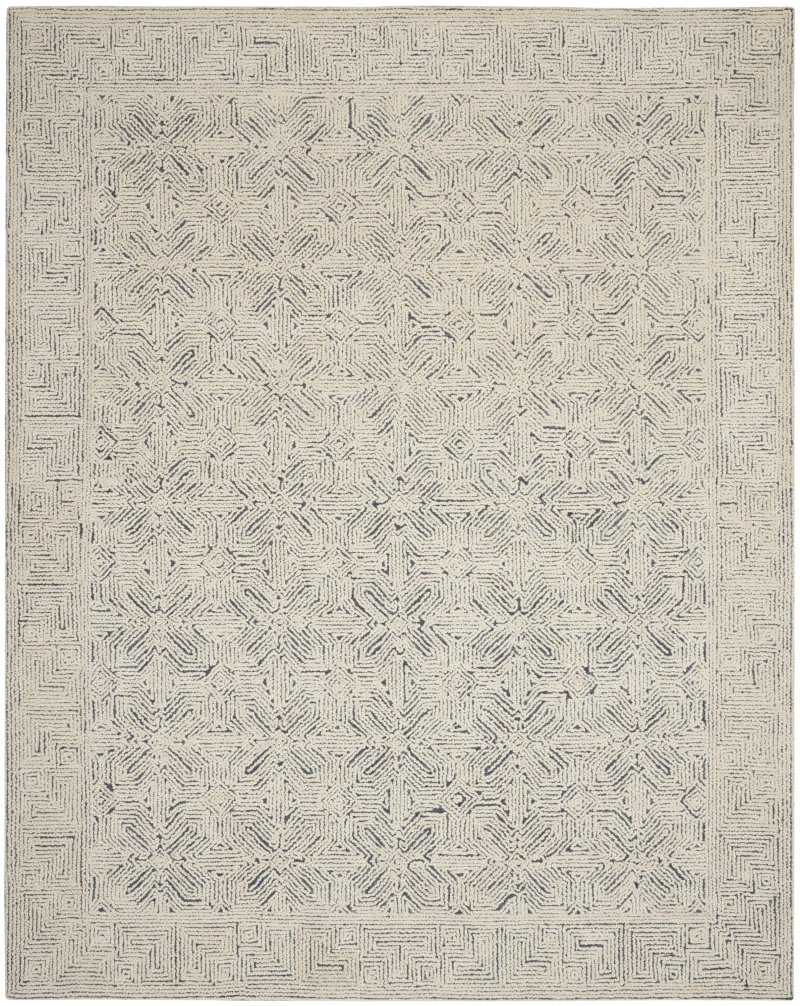 Colorado Clr05 Ivory / Navy Wool Modern Area Rug - 8 Ft X 10 Ft