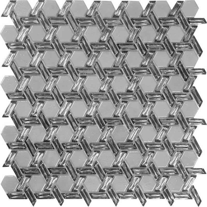 Alma Line Glamour Weave Silver Glass Mosaic