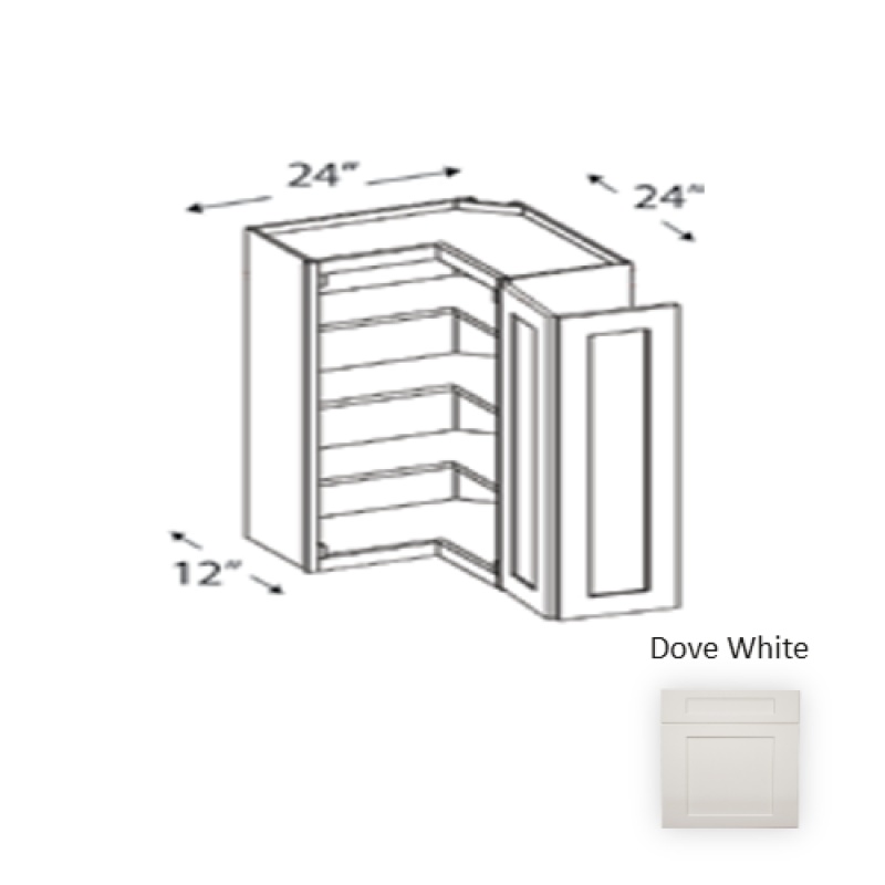 Dw.Wls2436 Framed Shaker Classic Dove White Natural Clear Coat Wood Kitchen Wall Cabinet - 24" X 36" X 12" - Natural Clear Coat