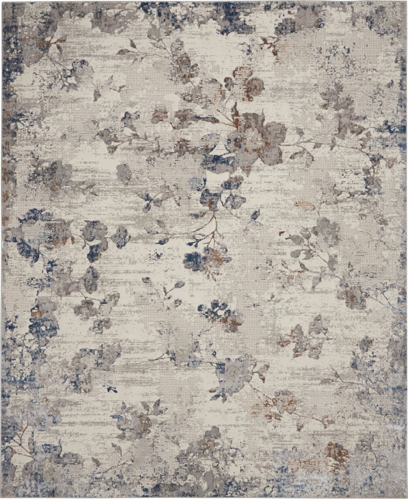Royal Terrace Ivory / Grey Polyester Modern Area Rug