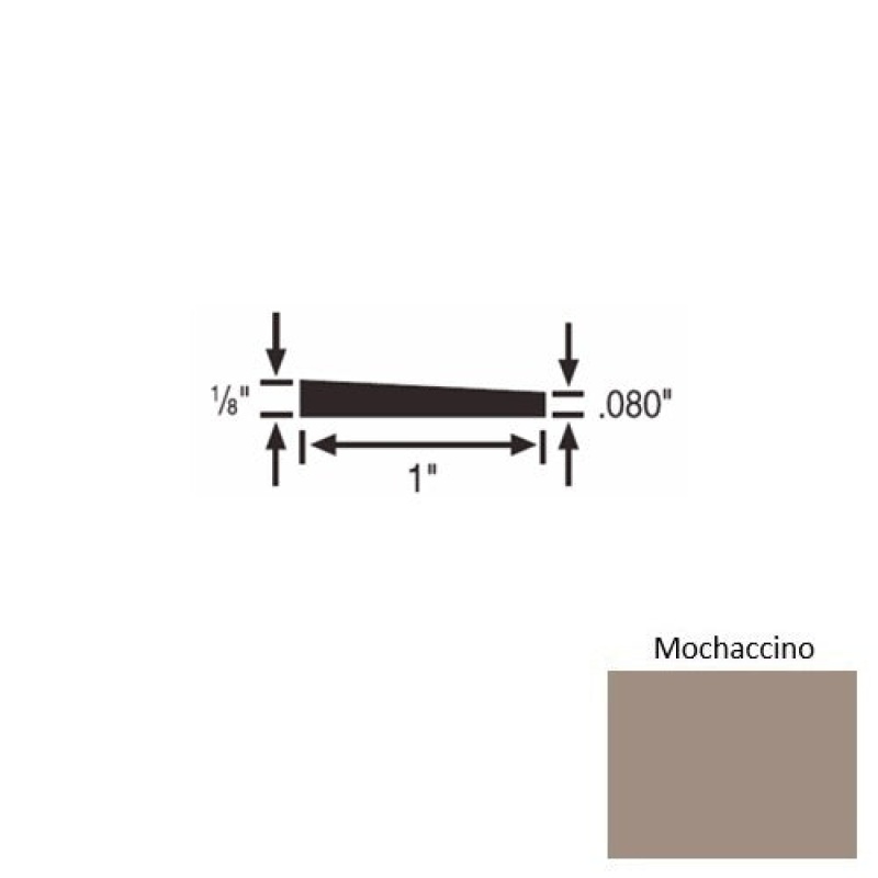 Solid 59 Mochaccino Rubber Reducer Strip - 1" X 9 Ft (108") X 1/8"
