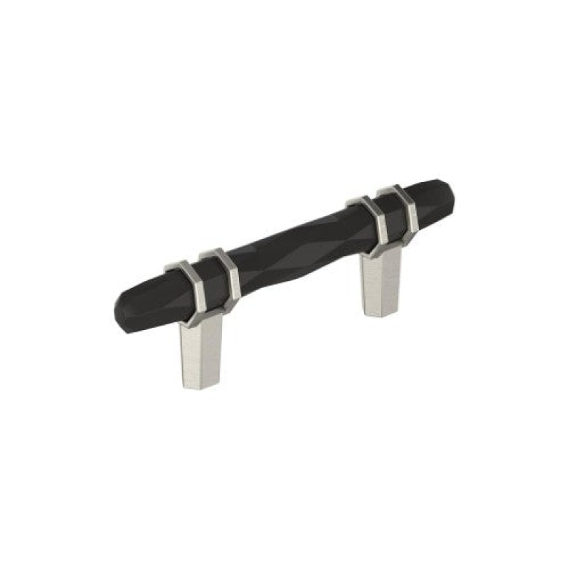 London Zinc Bar Cabinet Pull - Black Bronze / Satin Nickel
