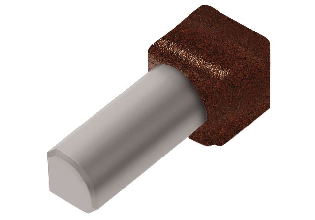 Rondec 90 Degree Inside Corner Metal Tile Edging Trim - Rustic Brown Color Coated Aluminum