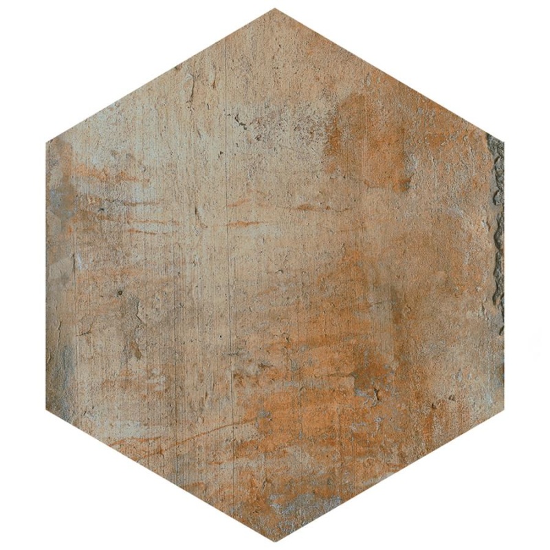 Terre Hex Rosso Porcelain Tile - Matte - 9 7/8" X 11 3/8" Hexagon