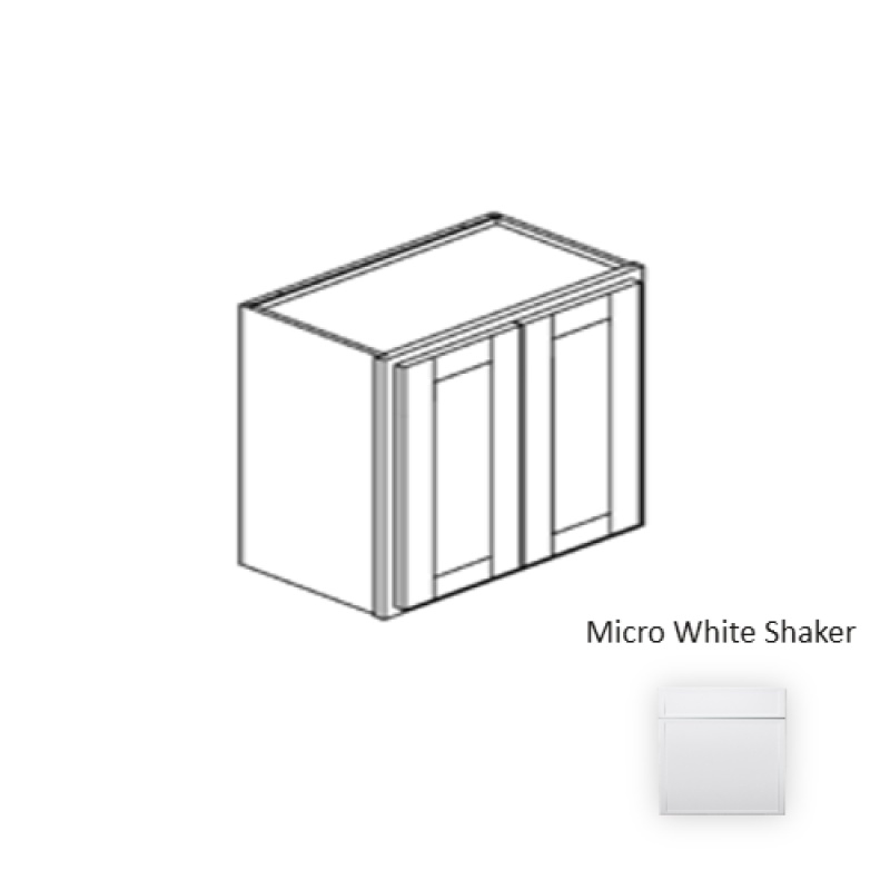 Mws.W2442 Framed Shaker Premium Micro White Shaker Natural Clear Coat Wood Kitchen Wall Cabinet - 24" X 42" X 12" - Natural Clear Coat