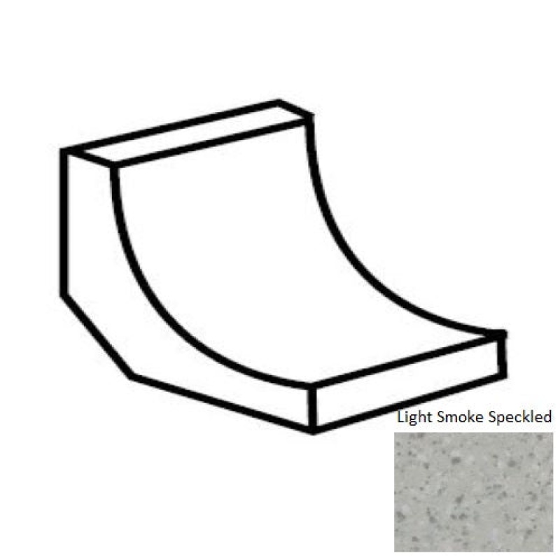 Unglazed Mosaics Light Smoke Speckled Porcelain Cove Base