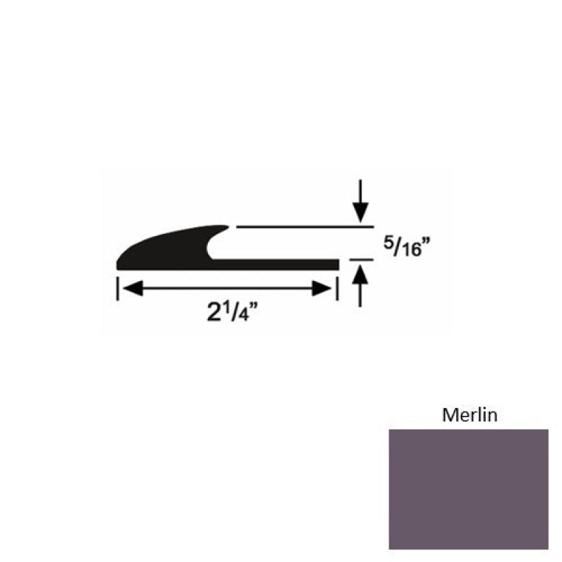 Solid 39 Merlin Rubber Glue Down Carpet Edge - 2 1/4" X 9 Ft (108") X 5/16"