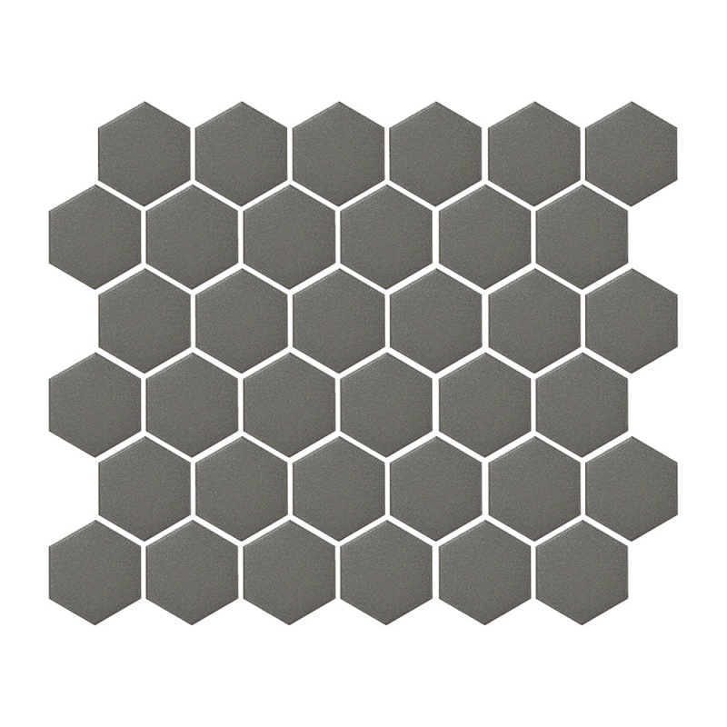 Elements Lead Porcelain Mosaic - 2" Hexagon - Matte