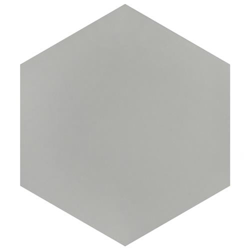 Textile Silver Porcelain Tile - Glossy Hexagon