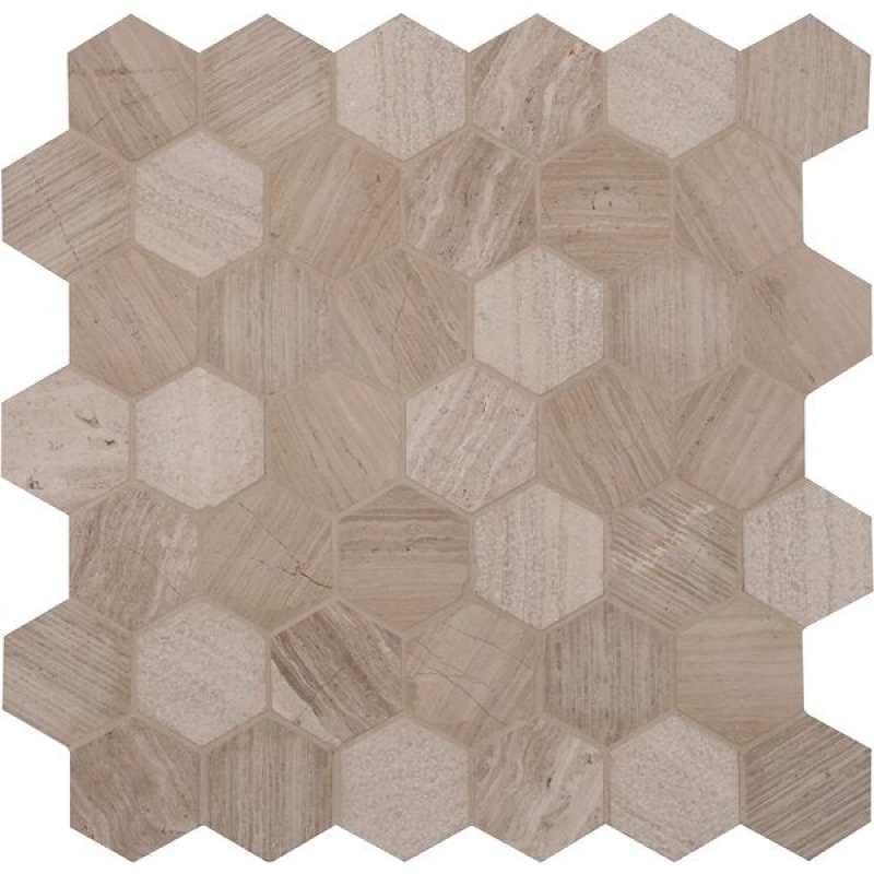 Honey Comb Marble Mosaic - 2" X 2" Hexagon - Mixed