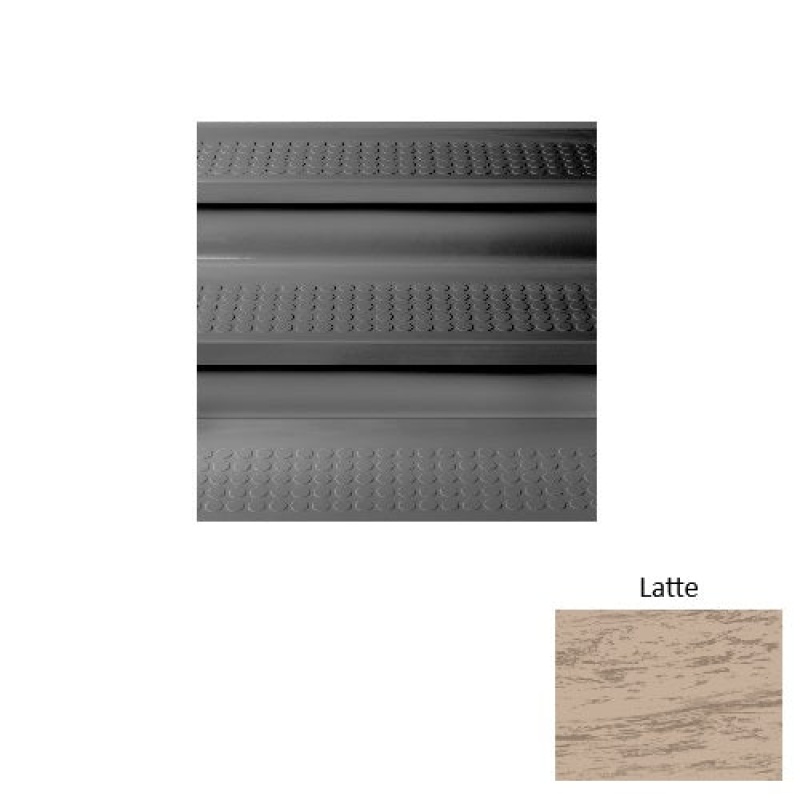 Marbleized 96 Latte Vantage Raised Circular Rubber (Sq) Stair Tread With Riser - Textured