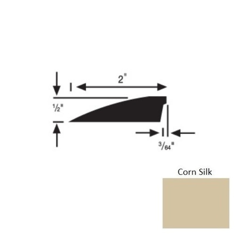 Flextones Corn Silk Vinyl 157 Reducer - 1/2" X 12 Ft - Thermoplastic