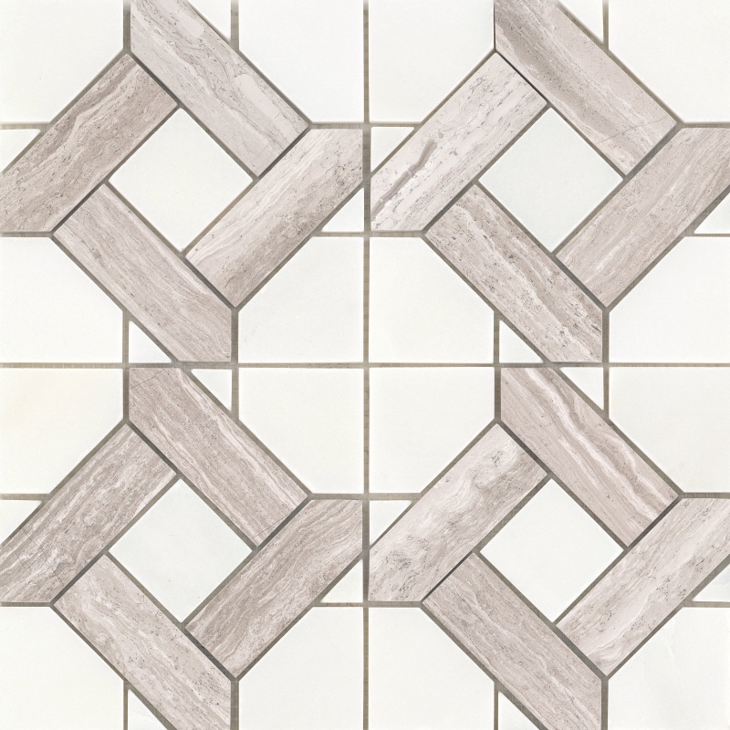Alluro White / Cream Marble Mosaic - Mini Manor - Polished