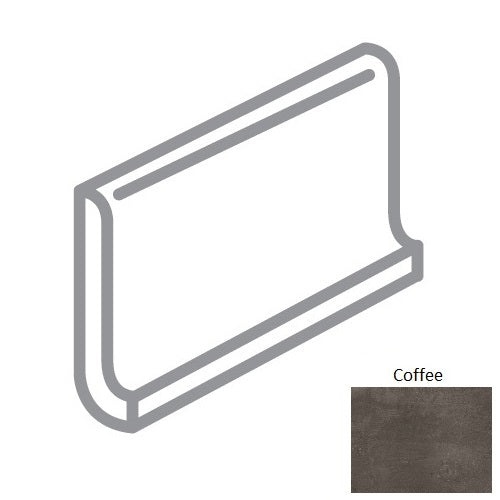 Simply Modern Coffee Porcelain Wall Trim - 6" x 12" Cove Base - Honed