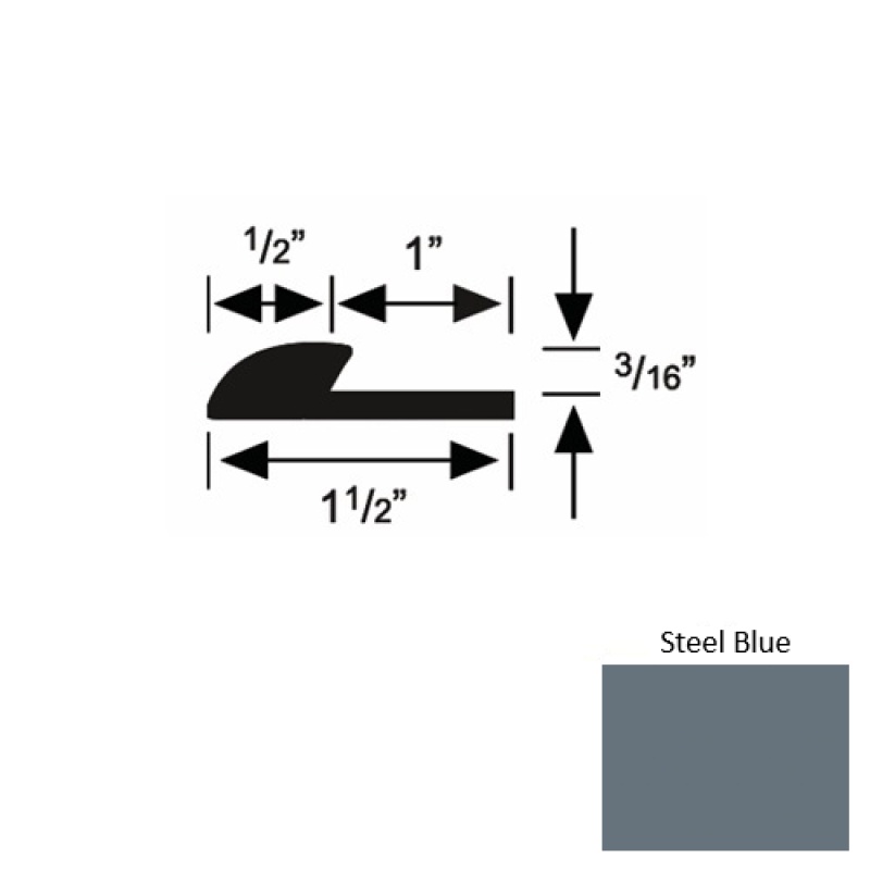 Steel Blue Underlap Carpet Edge