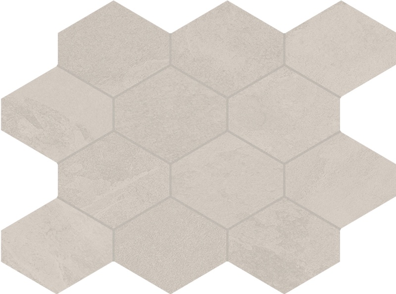 Brazilian Slate Oxford White Porcelain Mosaic - Hexagon - Matte