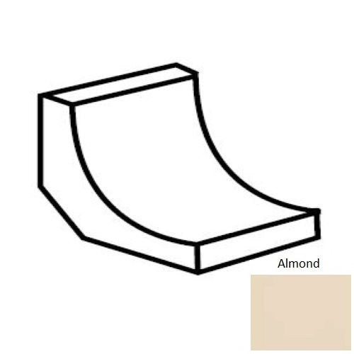 Keystones Unglazed Mosaic Almond Porcelain Floor & Wall Trim - 1" X 1" Cove Base - Matte