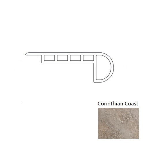 Adura Rigid Rectangle (Pr1) Athena Corinthian Coast Luxury Vinyl Moulding / Trim - 94" Overlap Stair Nose - Embossed