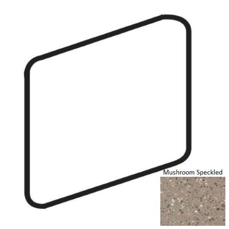 Unglazed Mosaics Mushroom Speckled Porcelain Floor & Wall Trim - 1" X 1" Bullnose Outcorner - Unglazed