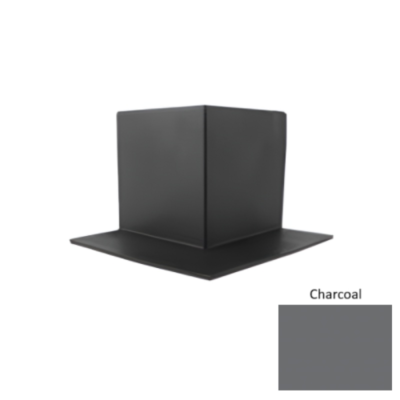 Pinnacle Charcoal Rubber Sanitary Toe Outside Corner - 4"
