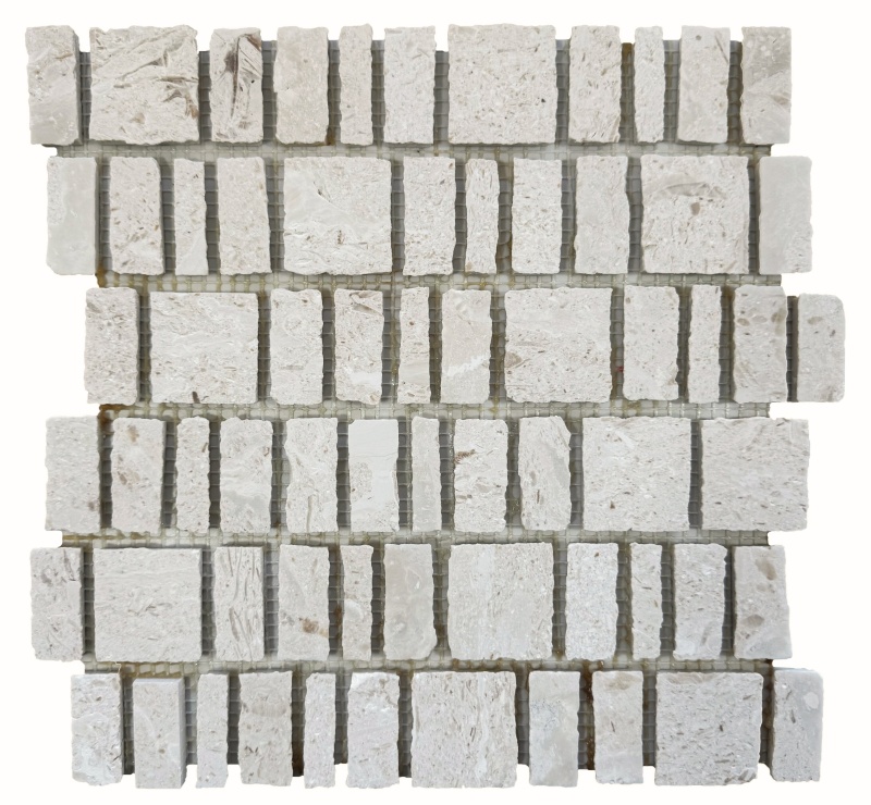 Vera Beige Stone Marble Mosaic - 1 3/4" X 1 3/4" Offset - Honed