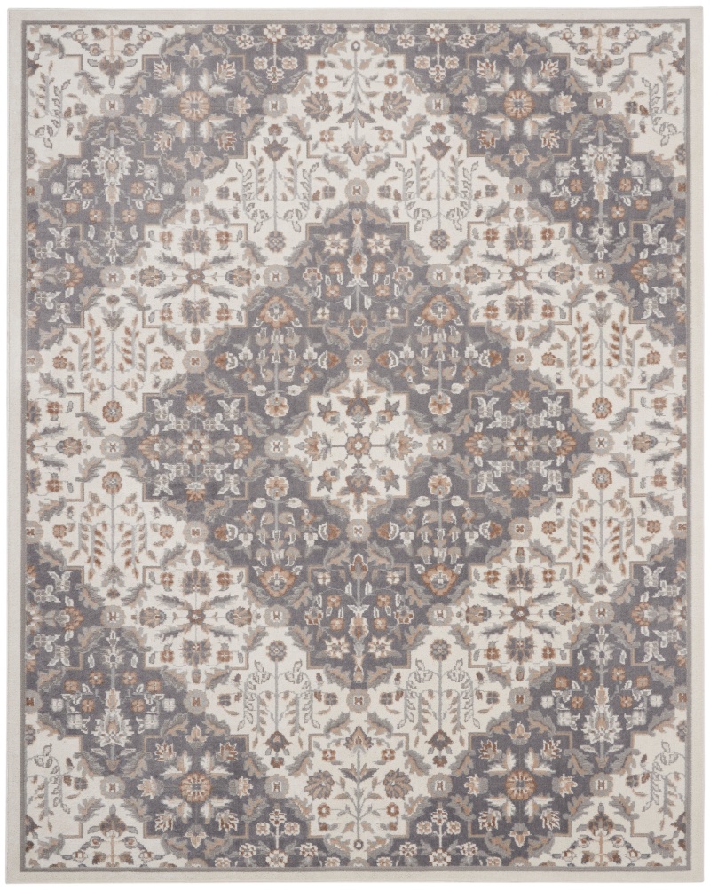 Elation Etn08 Ivory Grey Polypropylene Area Rug 9 Ft x 12 Ft