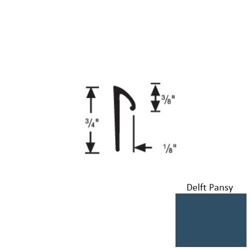 Flextones Delft Pansy Vinyl 197R Tapered Resilient Cove Cap - 3/8" X 12 Ft - Thermoplastic