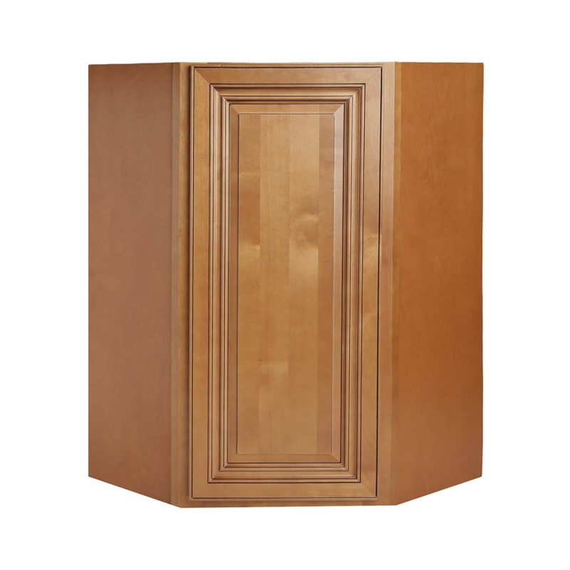 Coffee Glaze Wood Kitchen Diagonal Corner Wall Cabinet - 24" X 12" X 30" (Assembly Required) - Coffee Glaze