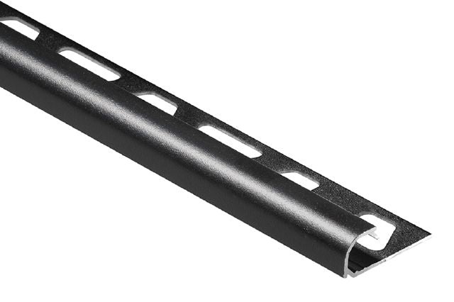 Rondec Bullnose Metal Tile Edging Trim - Matte Black Color Coated Aluminum