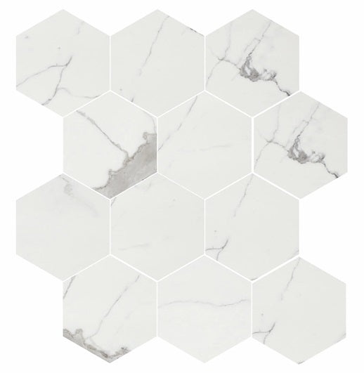 Veluria Venetian Marble Porcelain Mosaic - 3" Hexagon
