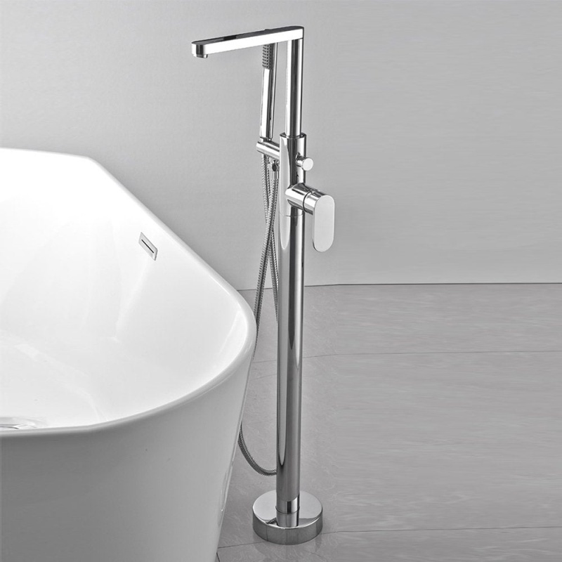 Heatgene Chrome-Plated Brass Freestanding Bathtub Faucet