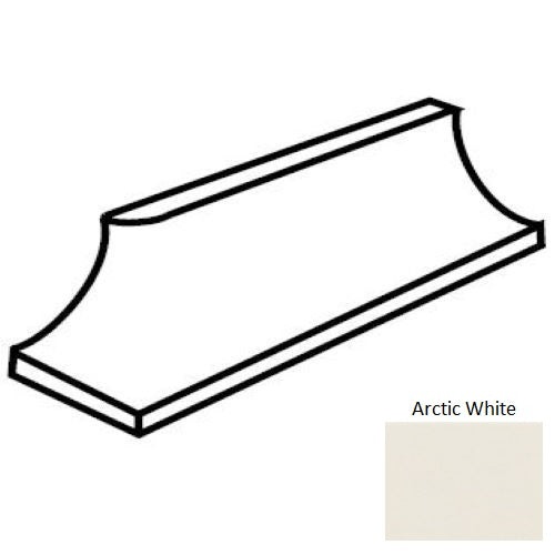 Keystones Unglazed Mosaic Arctic White Porcelain Floor & Wall Trim - 1" X 2" Cove Base Outcorner - Matte
