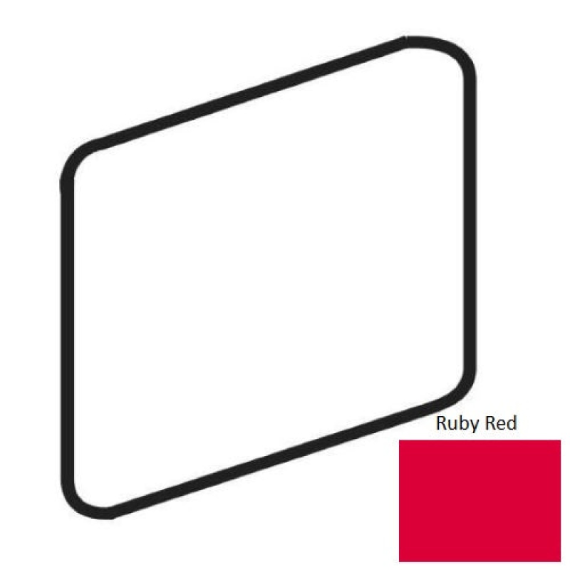 Bright & Matte Ruby Red Ceramic Wall Trim - 2" X 2" Bullnose Outcorner - Glossy