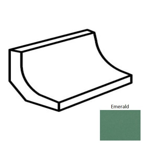 Keystones Unglazed Mosaic Emerald Porcelain Floor & Wall Trim - 1" X 2" Cove Base - Matte