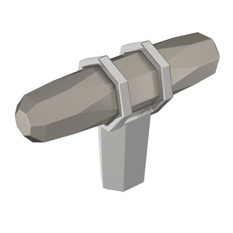 London Zinc Cabinet Knob - Satin Nickel / Polished Chrome - 2 1/2" (64 Mm)